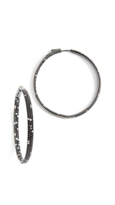 Shop Nickho Rey Statement Hoop Earrings In Black/white