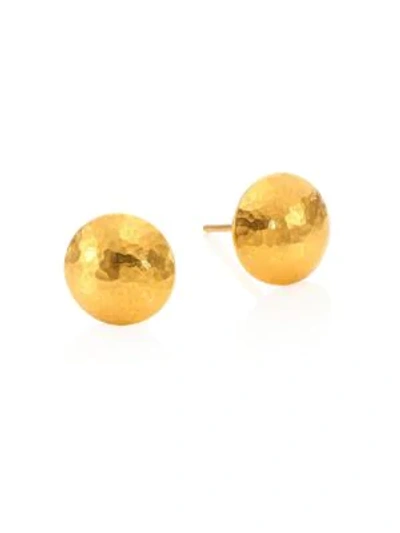 Shop Gurhan Women's Lentil Medium 24k Yellow Gold Button Stud Earrings