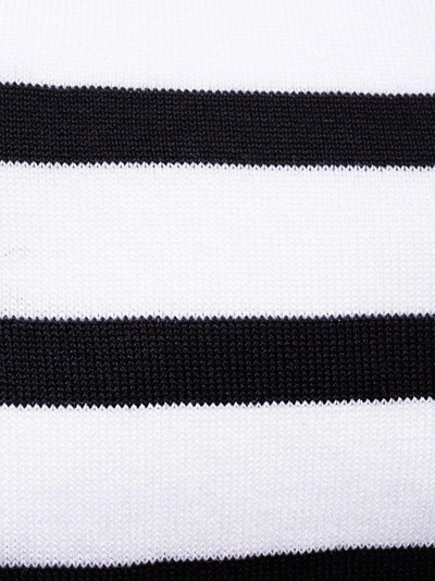 Shop Thom Browne Navy Socks With White Stripes