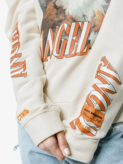 Shop Heron Preston Sweatshirt With Kitten Print In Nude&neutrals