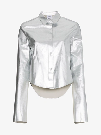 Shop Vetements Metallic Silver Shirt