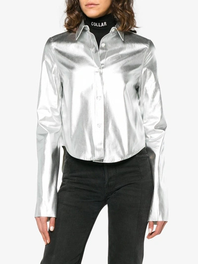 Shop Vetements Metallic Silver Shirt