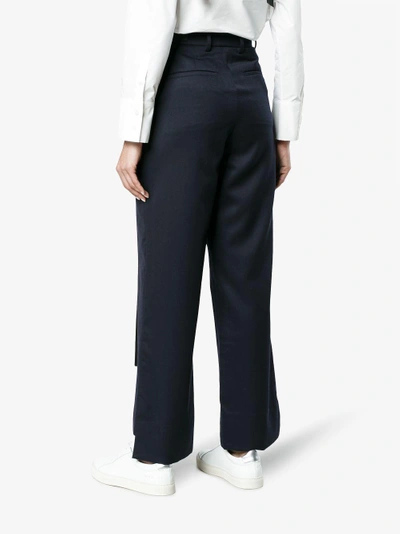 Shop Shushu-tong Shushu/tong Wool Trousers With Belt In Blue