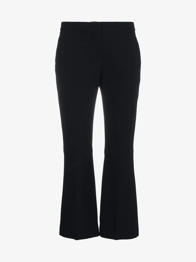 Shop Alexander Mcqueen Kick-flare Cropped Trousers In Black