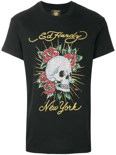 Shop Ed Hardy Skull Print T-shirt - Black