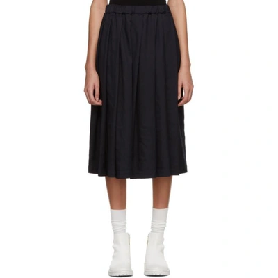 Shop Comme Des Garcons Girl Navy Crinkle Skirt In 2 Navy