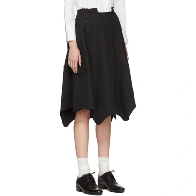 Shop Comme Des Garçons Black Reconstructed Skirt