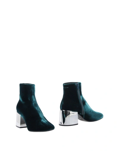 Shop Mm6 Maison Margiela Woman Ankle Boots Emerald Green Size 8.5 Textile Fibers