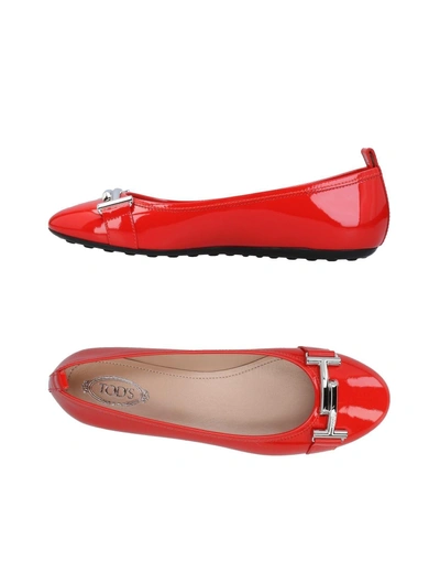 Shop Tod's Ballet Flats In Red