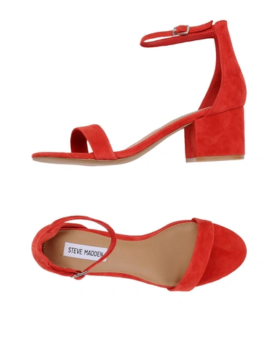 Shop Steve Madden Irenee Woman Sandals Red Size 8.5 Soft Leather