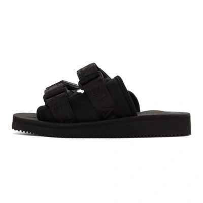 Shop Palm Angels Black Suicoke Edition Slider Sandals In Black Black