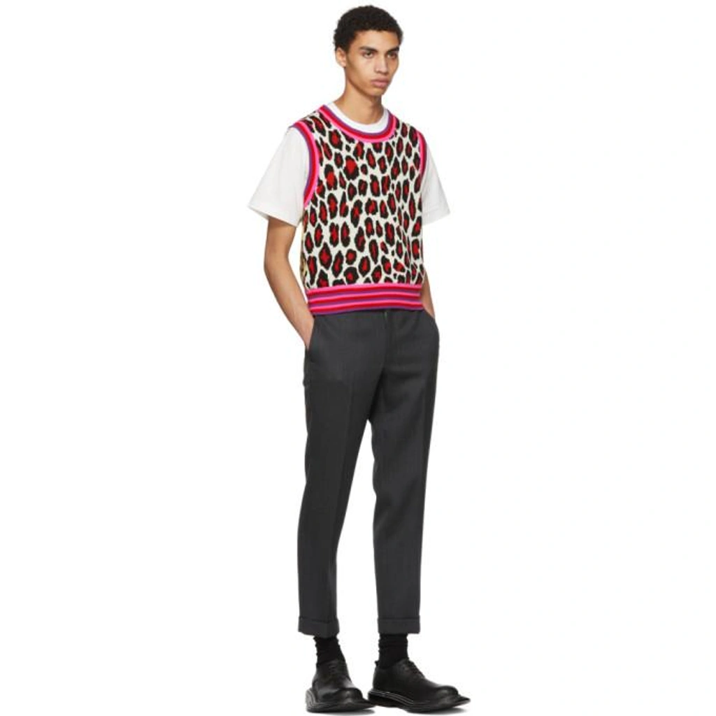 Comme des Garçons Homme Plus White Leopard Knit Vest Comme des Garcons Homme
