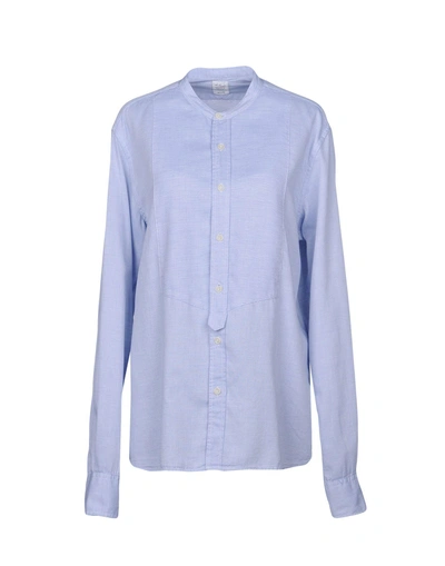 Shop Authentic Original Vintage Style Patterned Shirts & Blouses In Sky Blue