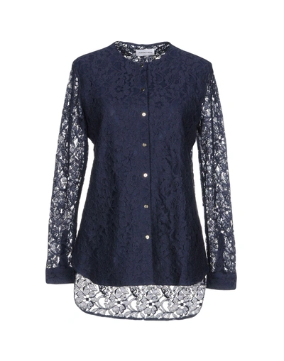 Shop Laurence Bras Lace Shirts & Blouses In Dark Blue