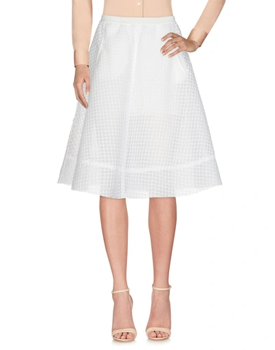 Shop Adidas Originals Knee Length Skirt In White