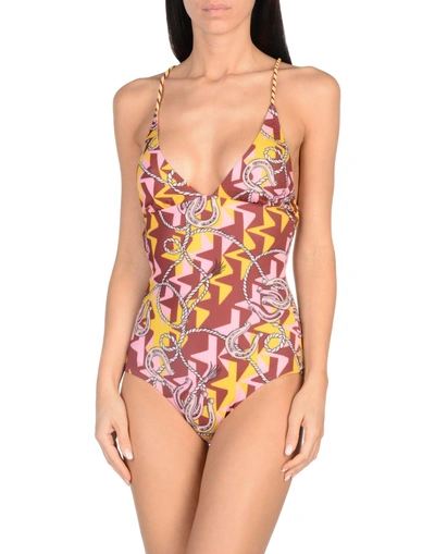 Shop M Missoni One-piece Swimsuits In Pink