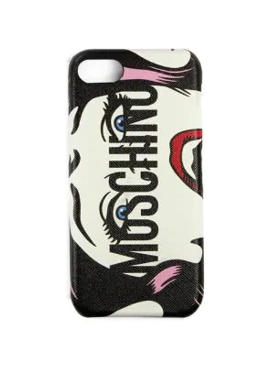 Shop Moschino Graphic Logo Iphone 8 Case In White Multi