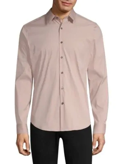 Shop Theory Sylvain Stretch Cotton Casual Shirt In Lotus