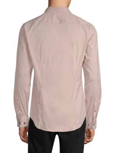 Shop Theory Sylvain Stretch Cotton Casual Shirt In Lotus
