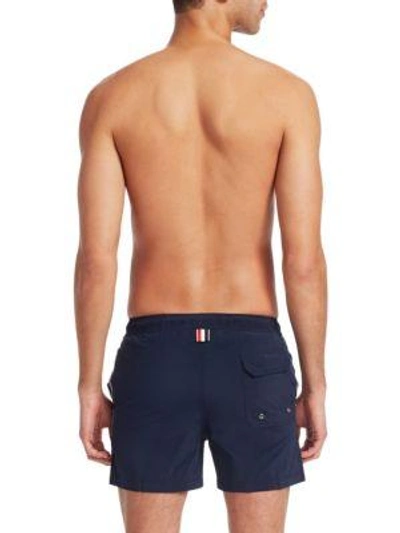 Shop Thom Browne Classic Swimming Trunks In Red