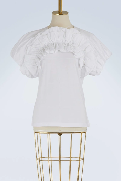Shop Alexander Mcqueen Puffy-sleeved T-shirt In 9000 - White