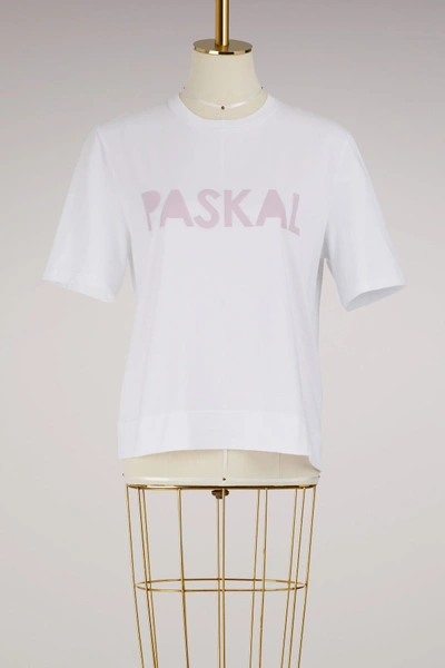 Shop Paskal Cotton Logo T-shirt In White/reflective Pink