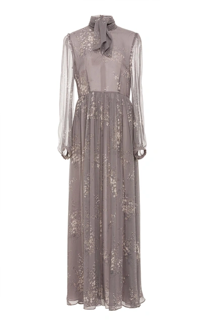 Shop Co Floral Maxi Dress In Grey