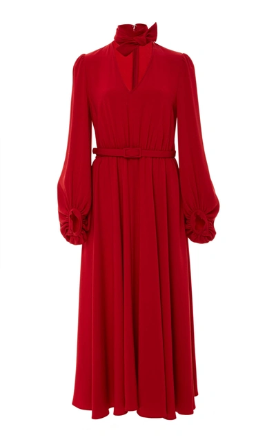 Shop Co V-neck Midi Dress In Red