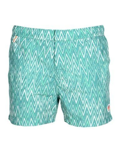 Shop Missoni Swim Shorts In Green