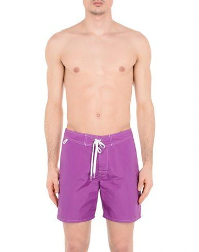 Shop Sundek Swim Shorts In Mauve