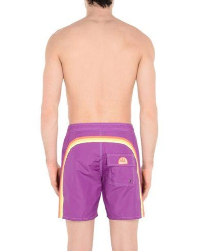 Shop Sundek Swim Shorts In Mauve