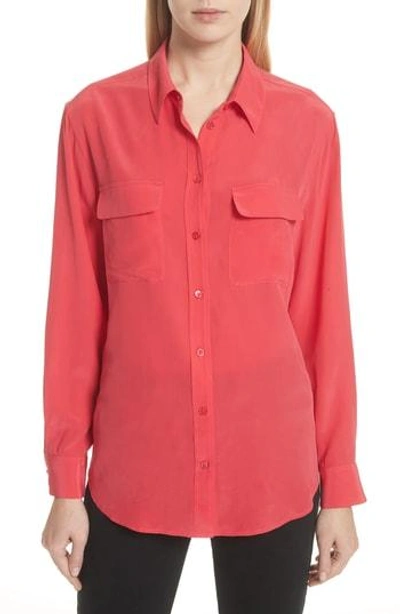 Shop Equipment 'signature' Silk Shirt In Charged Pink