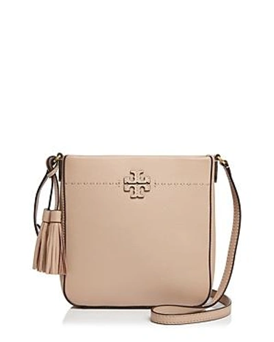 Shop Tory Burch Mcgraw Leather Swingpack In Devon Sand/gold