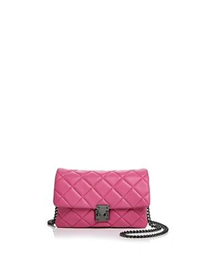 Shop Aqua Diamond Quilt Mini Bag - 100% Exclusive In Pink/gunmetal
