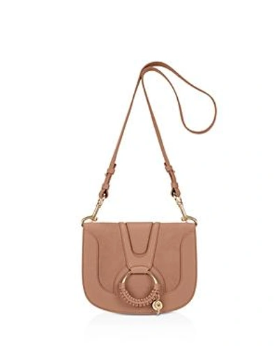Shop See By Chloé See By Chloe Hana Mini Suede & Leather Crossbody In Nougat Tan/gold