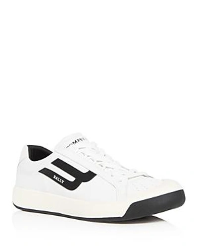 Shop Bally Men's New Competition Leather Lace Up Sneakers In 0300 White