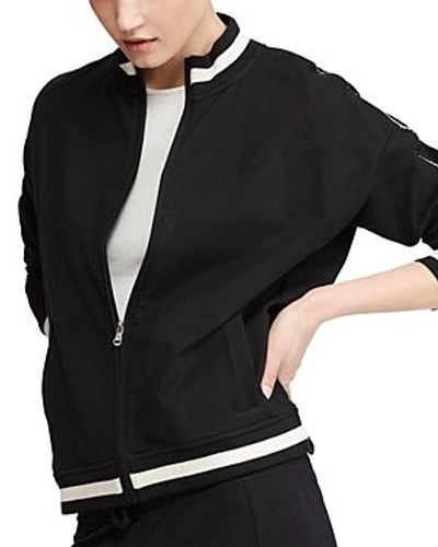 Shop Ralph Lauren Lauren  Knit Bomber Jacket In Black