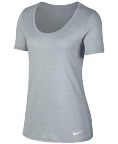Shop Nike Dry Legend Scoop Neck Training Top In Wolf Grey/white