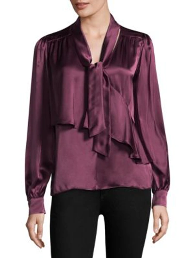 Shop Parker Kinsley Tie Neck Blouse In Mauve