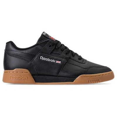Reebok Men's Workout Plus Leather Low-top Sneakers In Black/carbon ...