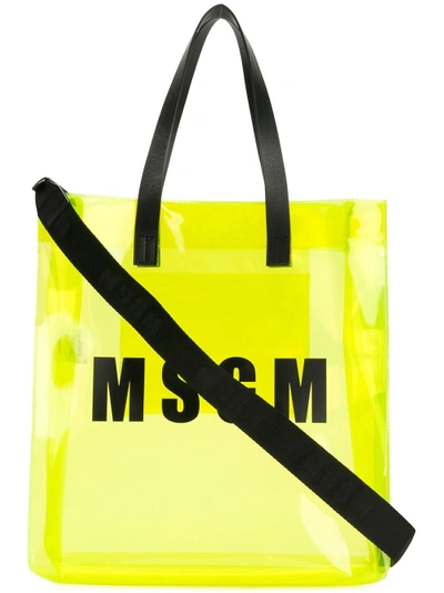 Shop Msgm Sheer Logo Tote