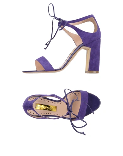 Shop Rupert Sanderson Sandals In Purple