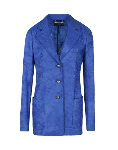 Shop Emporio Armani Woman Blazer Bright Blue Size 10 Polyester