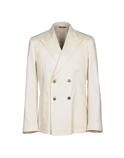 Shop Dolce & Gabbana Suit Jackets In Ivory