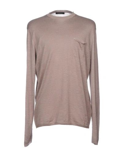 Shop Ermenegildo Zegna Zegna Man Sweater Light Brown Size 46 Silk, Linen In Beige