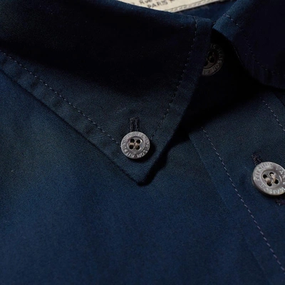 Shop Maison Kitsuné Button Down Fox Head Poplin Shirt In Blue