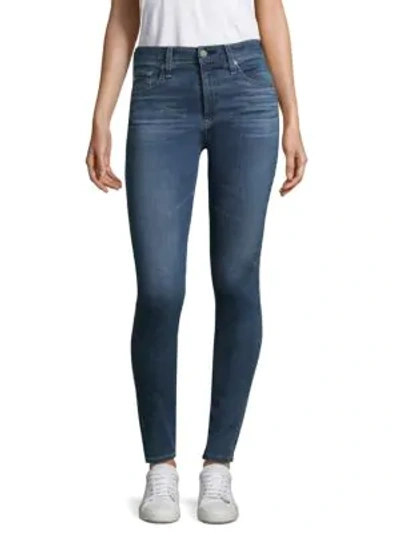 Shop Ag Farah Hi-rise Skinny Ankle Jeans In 10 Years Sea Mist