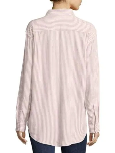 Shop 7 For All Mankind Striped Button-down Shirt In Pink White