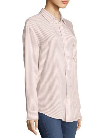 Shop 7 For All Mankind Striped Button-down Shirt In Pink White