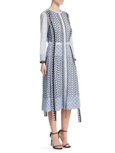 Shop Altuzarra Grenelle Printed A-line Dress In Periwinkle